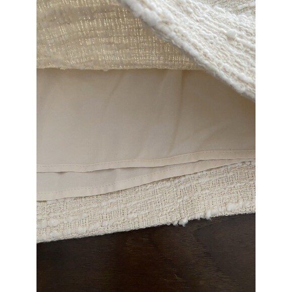 Ba&sh Lady Dress Cotton Elegant Cream Textured Tweed Dress XL Quiet Lux Formal - Picture 3 of 11